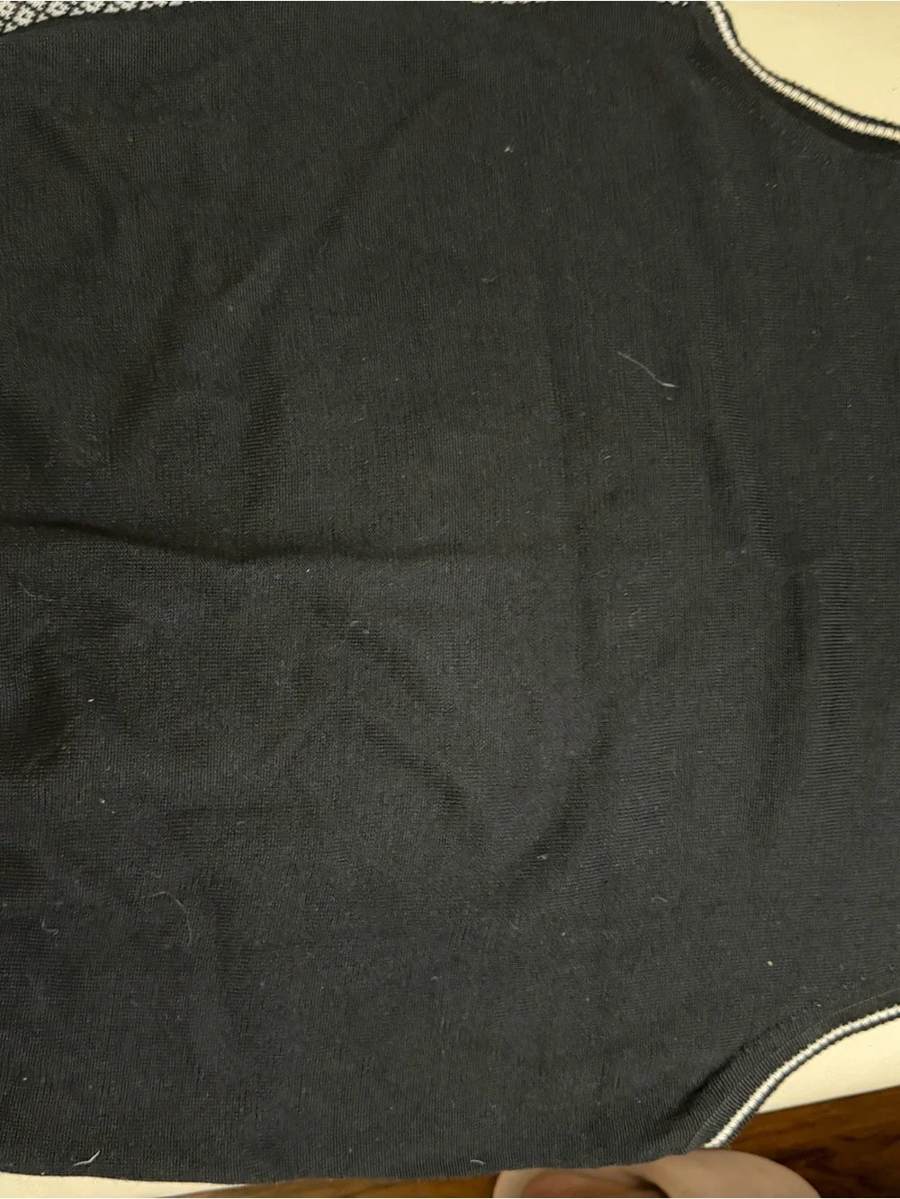 Burberry Black and White Diamond-Pattern V-Neck Sweater